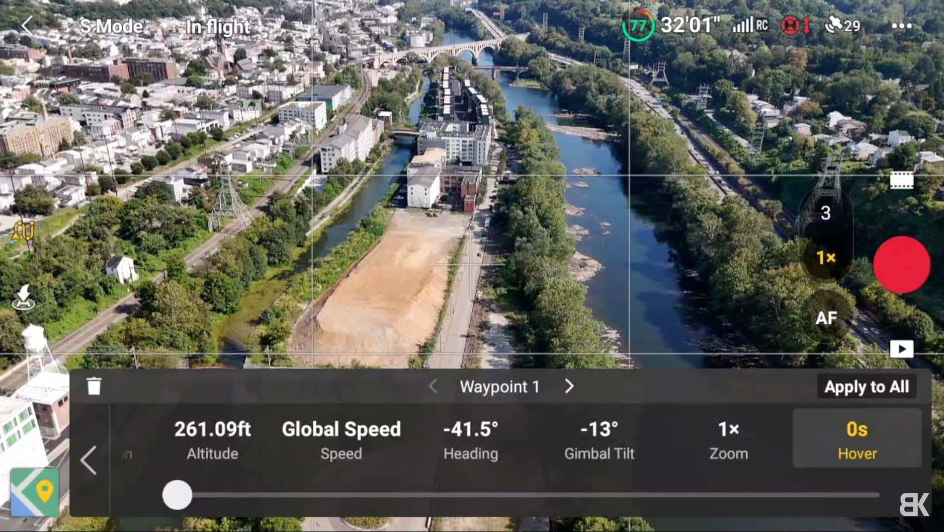 Waypoints on the DJI Air 3 drone