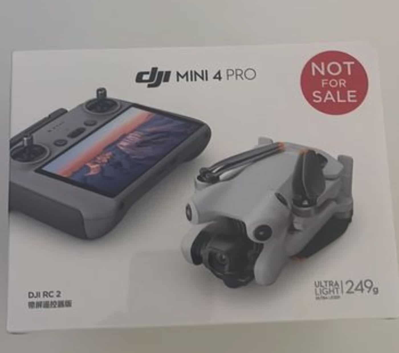 Leaked photo of the DJI Mini 4 Pro retail box shared by Igor Bogdanov.