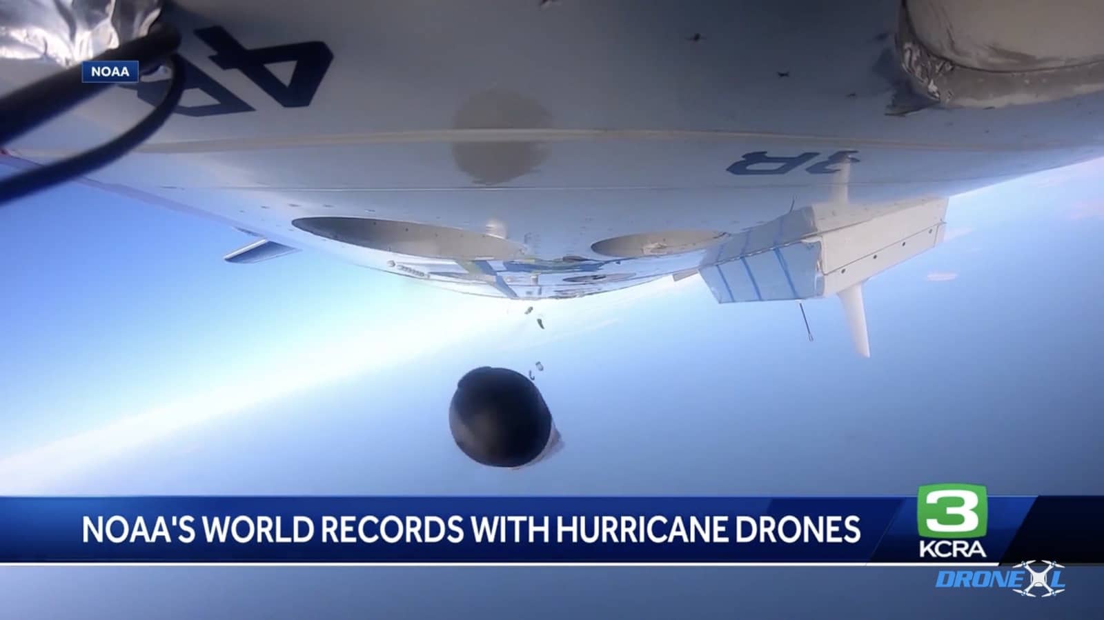 NOAA hurricane research drone that logged a record 102 minutes inside Hurricane Ian.