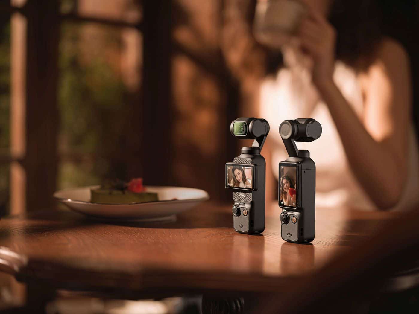 DJI Osmo Pocket 3 being used to record smooth stabilized video.