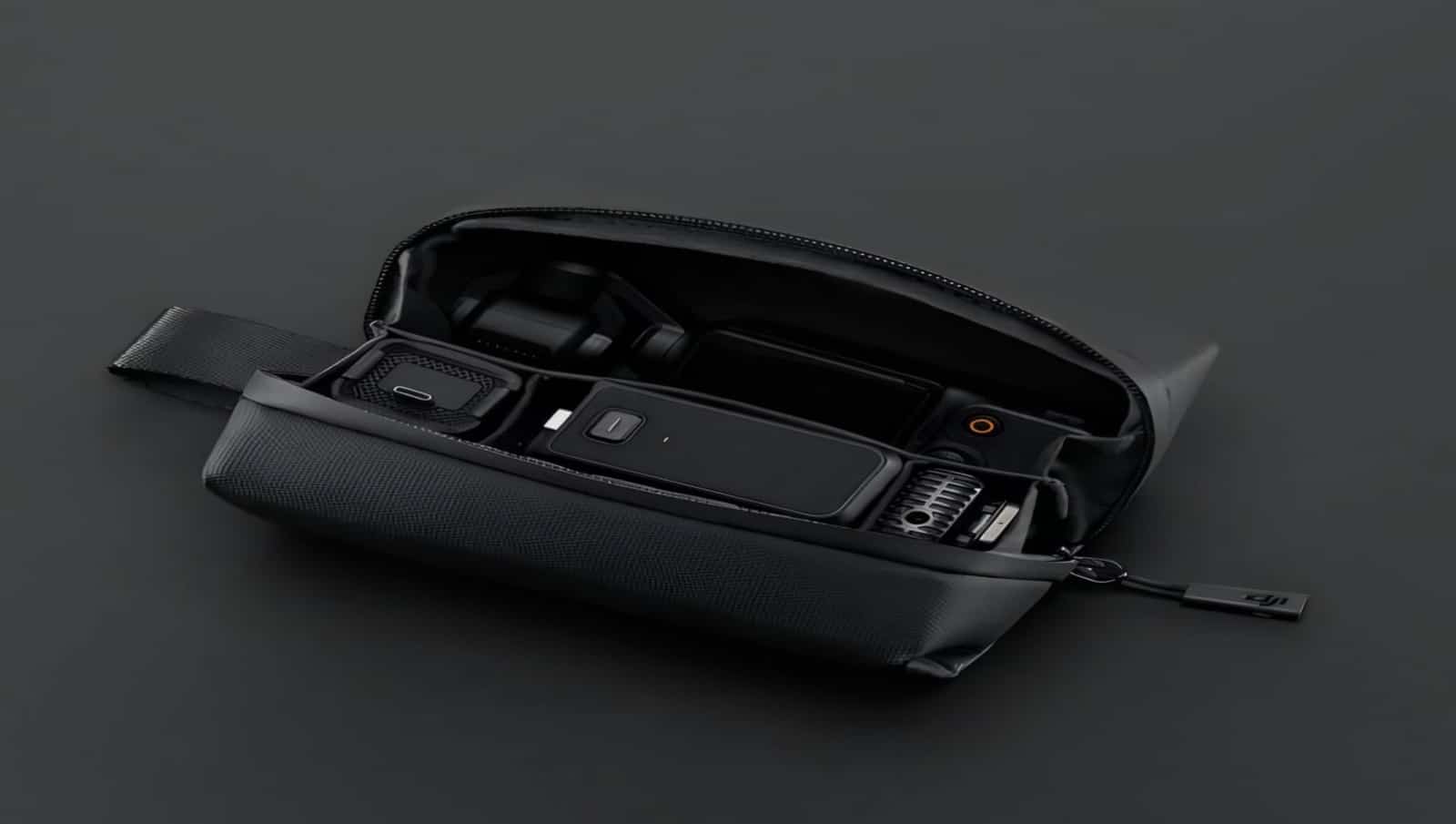 The DJI Osmo Pocket 3 camera  carrying pouch.