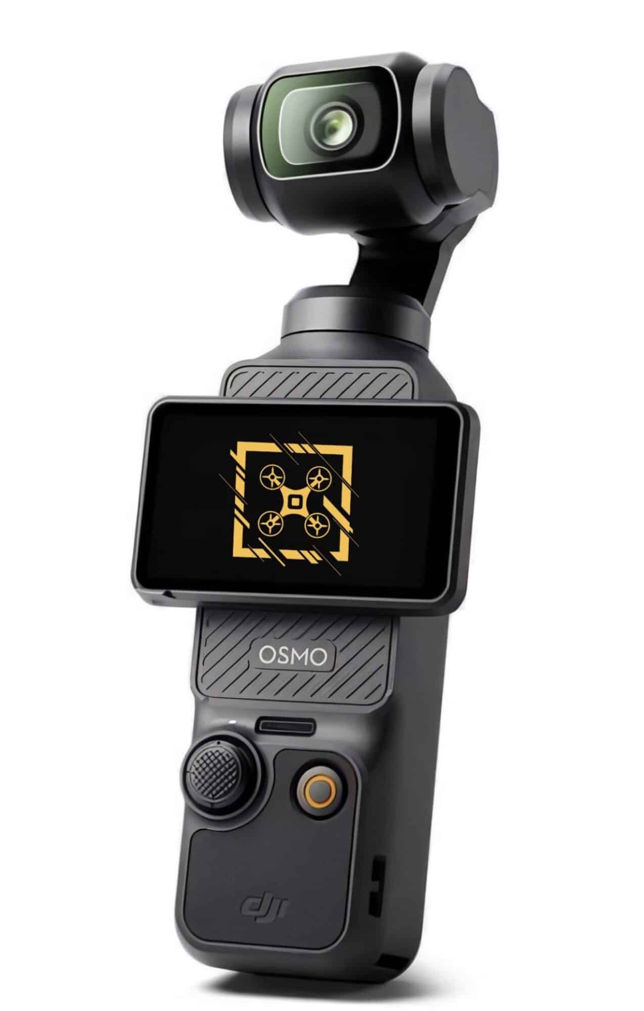The DJI Osmo Pocket 3 camera rotating touchscreen allows you to go through the menu and change camera and recording settings.