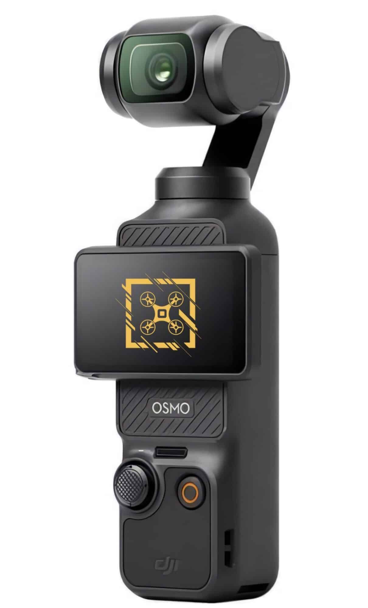 The DJI Osmo Pocket 3 camera rotating touchscreen allows you to go through the menu and change camera and recording settings.