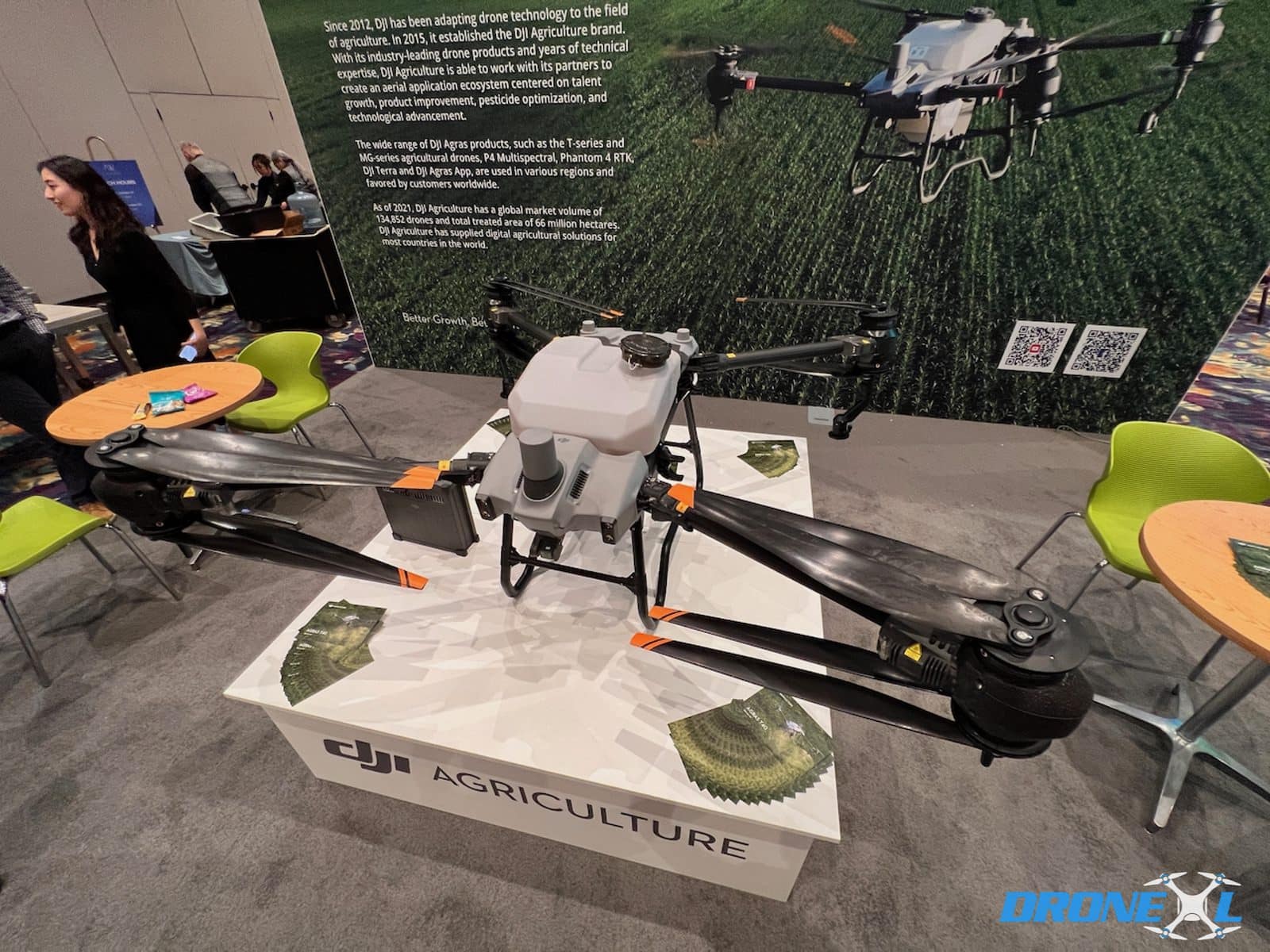 During DJI Airworks 2022, the DJI Argas T40 was on display. This agricultural drone is impressive in size as you can see in the photos. We can only imagine what the DJI Airgas T60 will be like.
