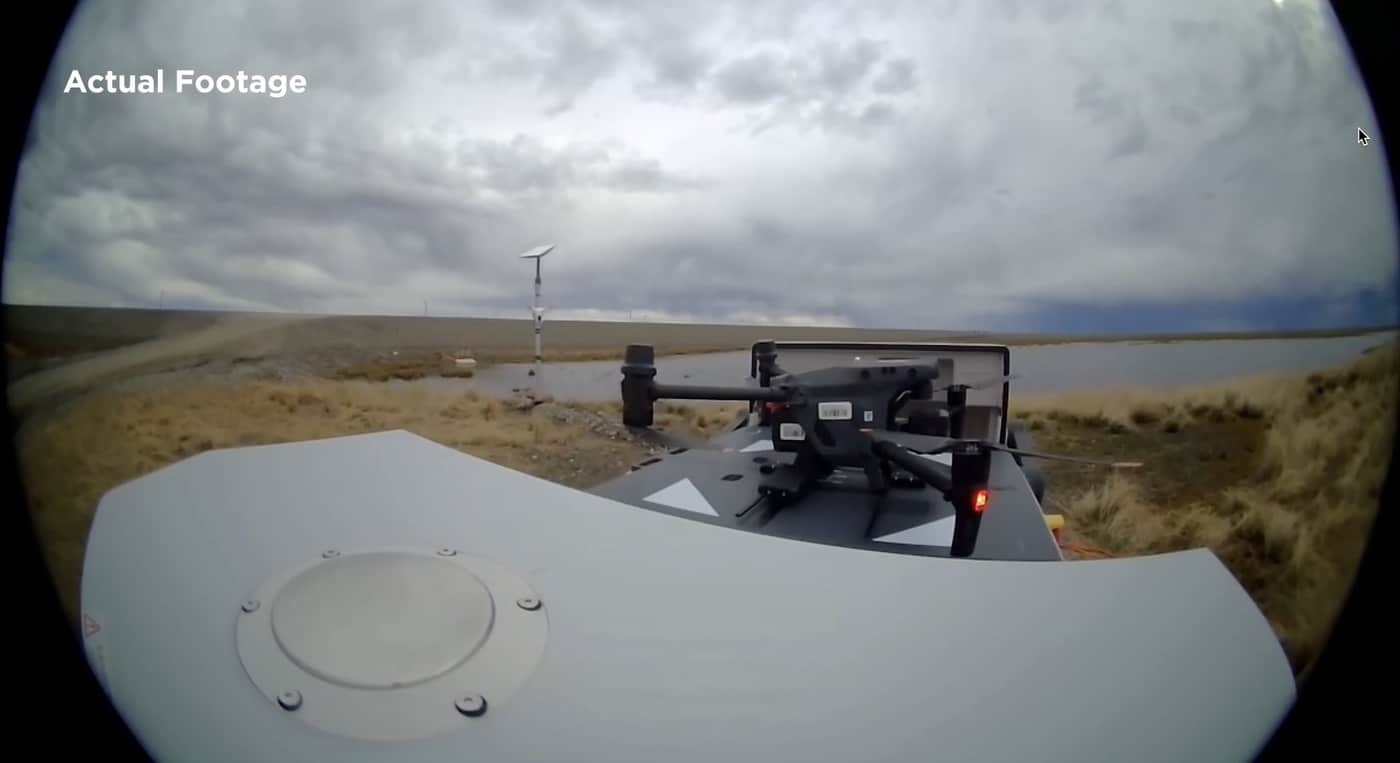 DJI Dock operating in snowy terrain during Alaska avalanche mitigation work.