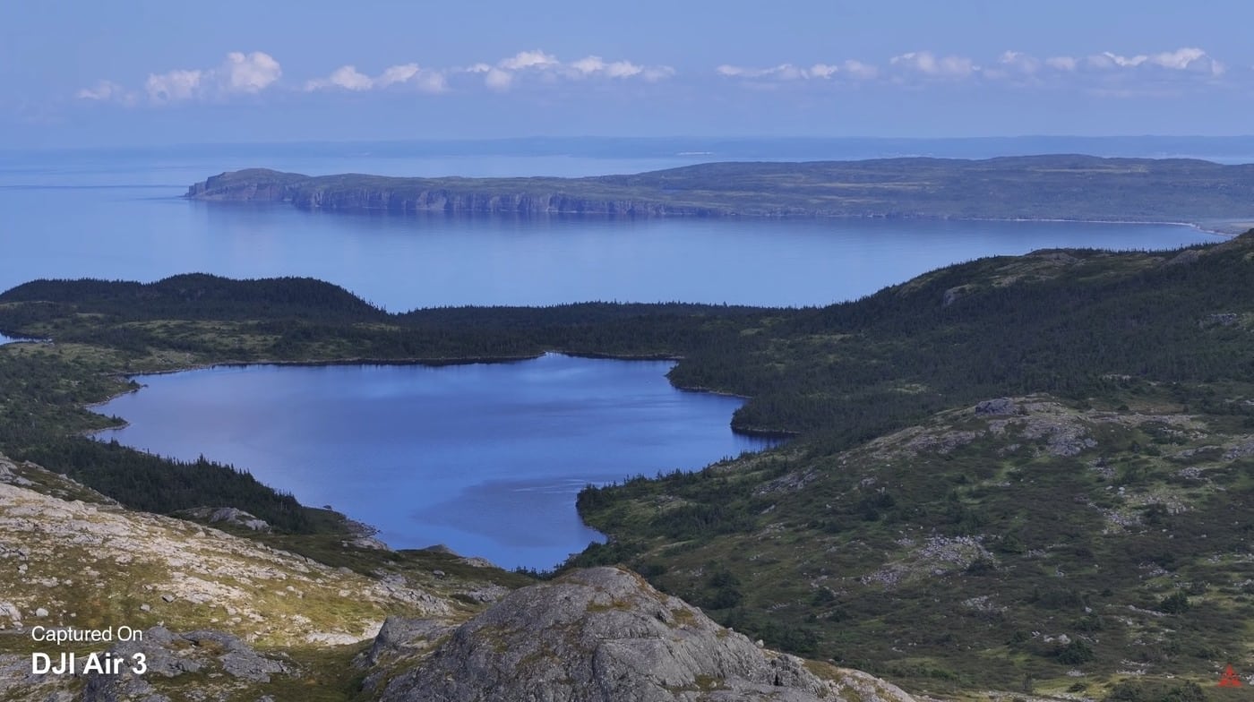 Distant scenery compressed by the DJI Air 3 telephoto lens.
