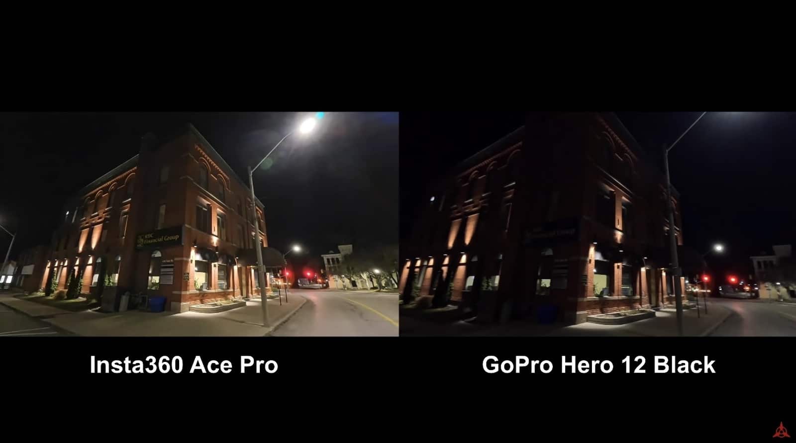 Low-light footage captured with the Insta360 Ace Pro after dark.