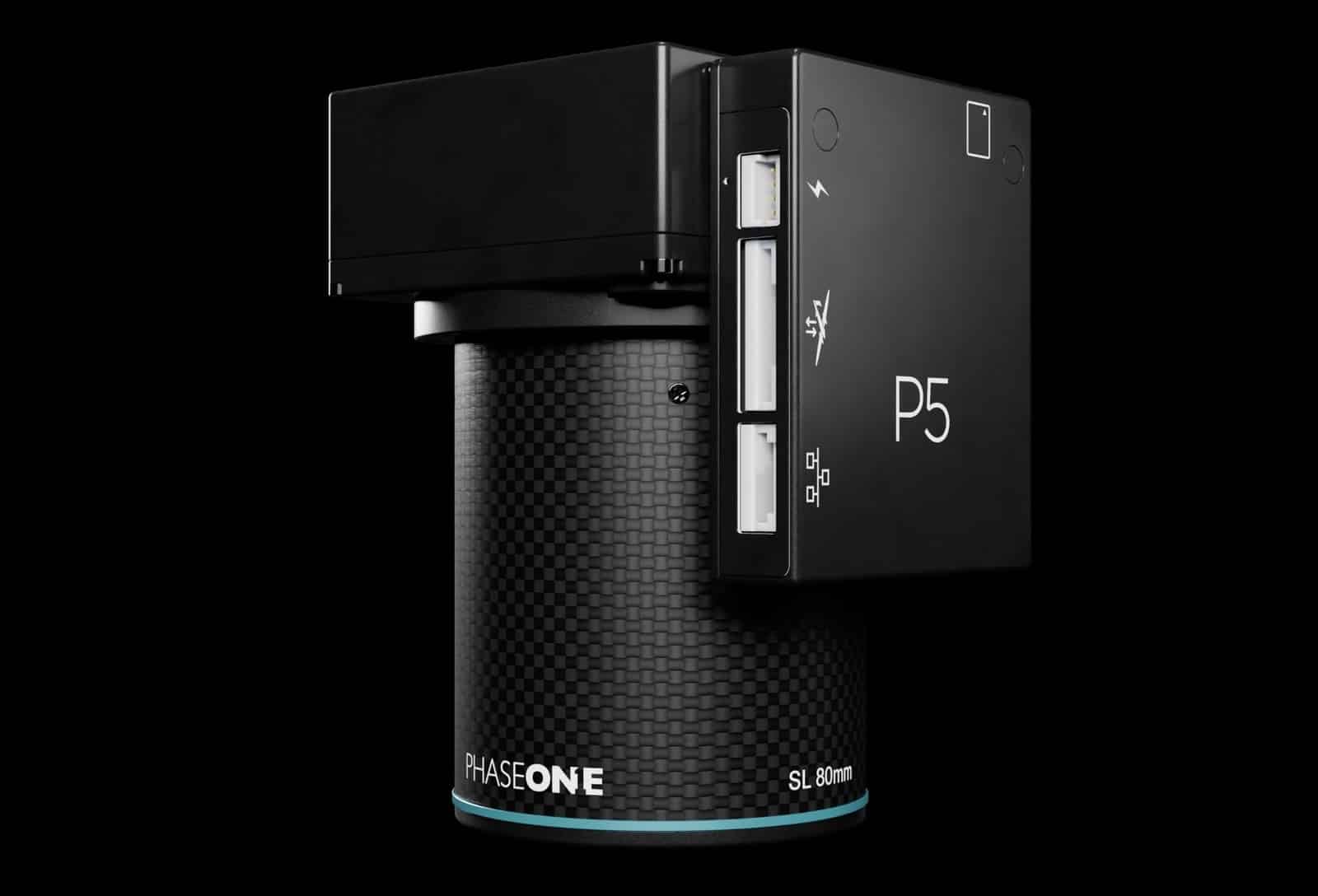 The Phase One P5 Survey Payload, a 128-megapixel camera weighing under 1.5 pounds (700 grams).