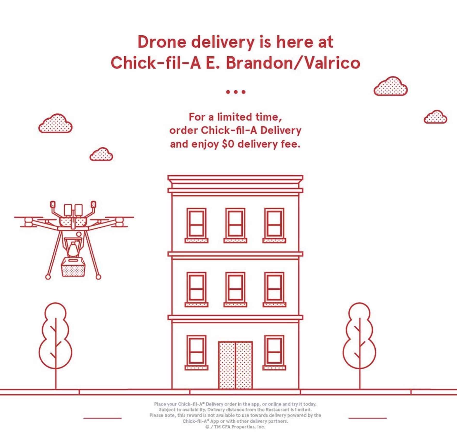 Tampa Bay Chick-fil-A Launches Free Drone Delivery Service