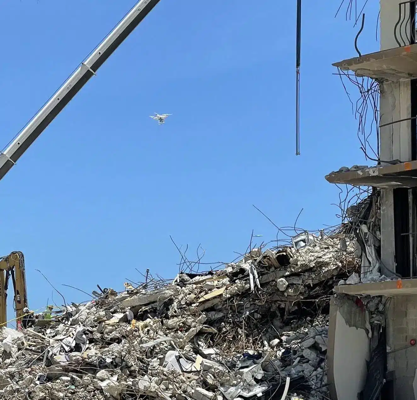 Taxpayer Turbulence: Florida's Costly Ban of Chinese-made DJI Drones. A DJI Phantom 4 Pro is in use for mapping the collapse on July 2, 2021. Photo: Robin R. Murphy.