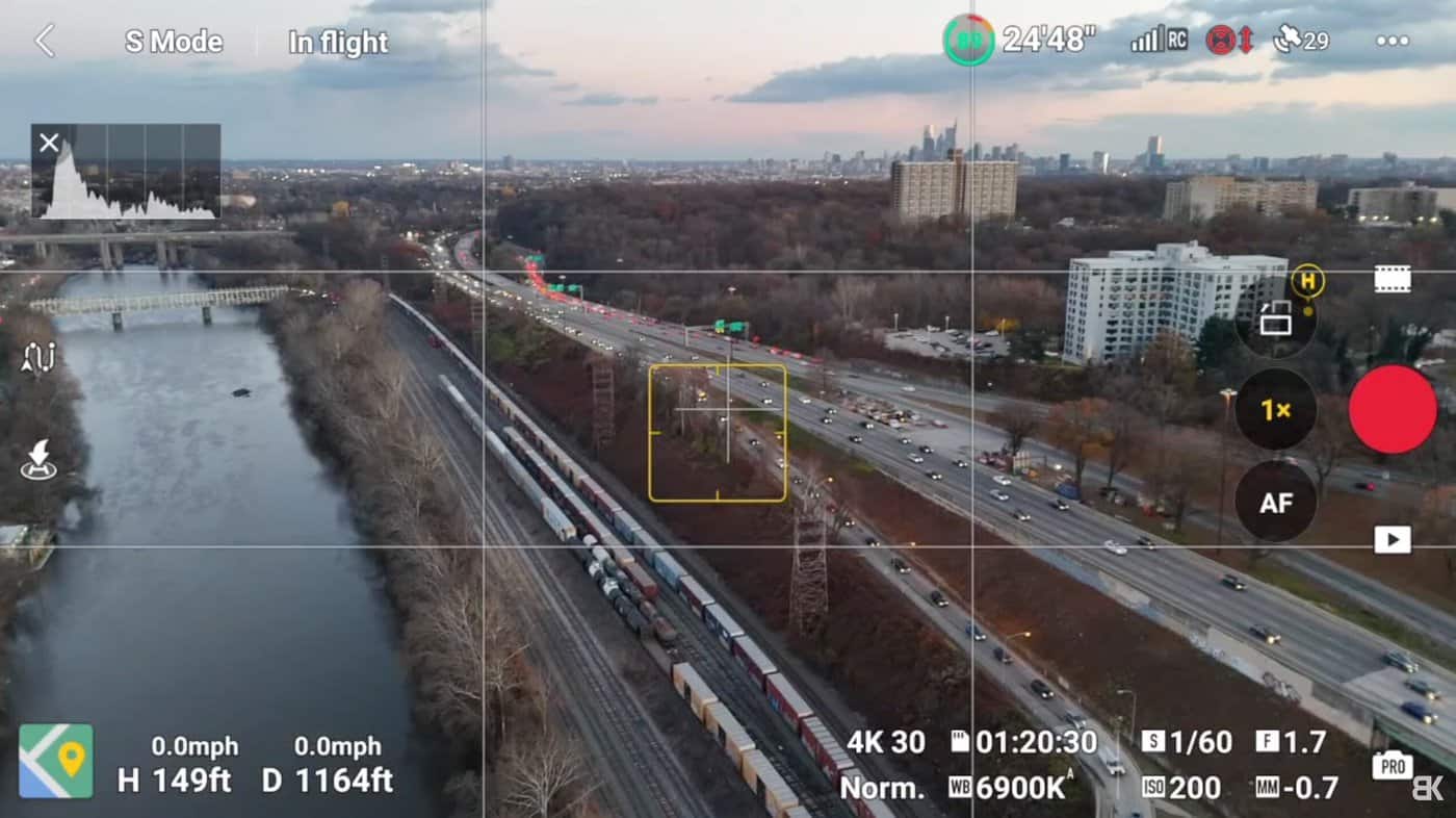 AR tools drawing the home point and return route onto the live feed.