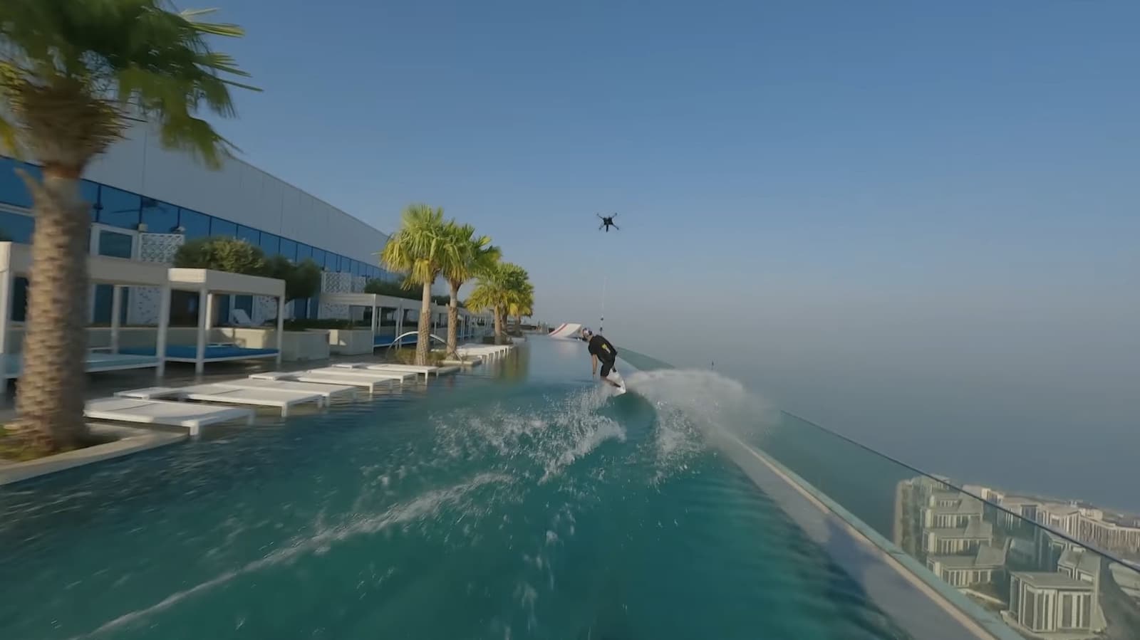 Address Beach Resort rooftop pool, 965 feet (294 meters) above sea level.