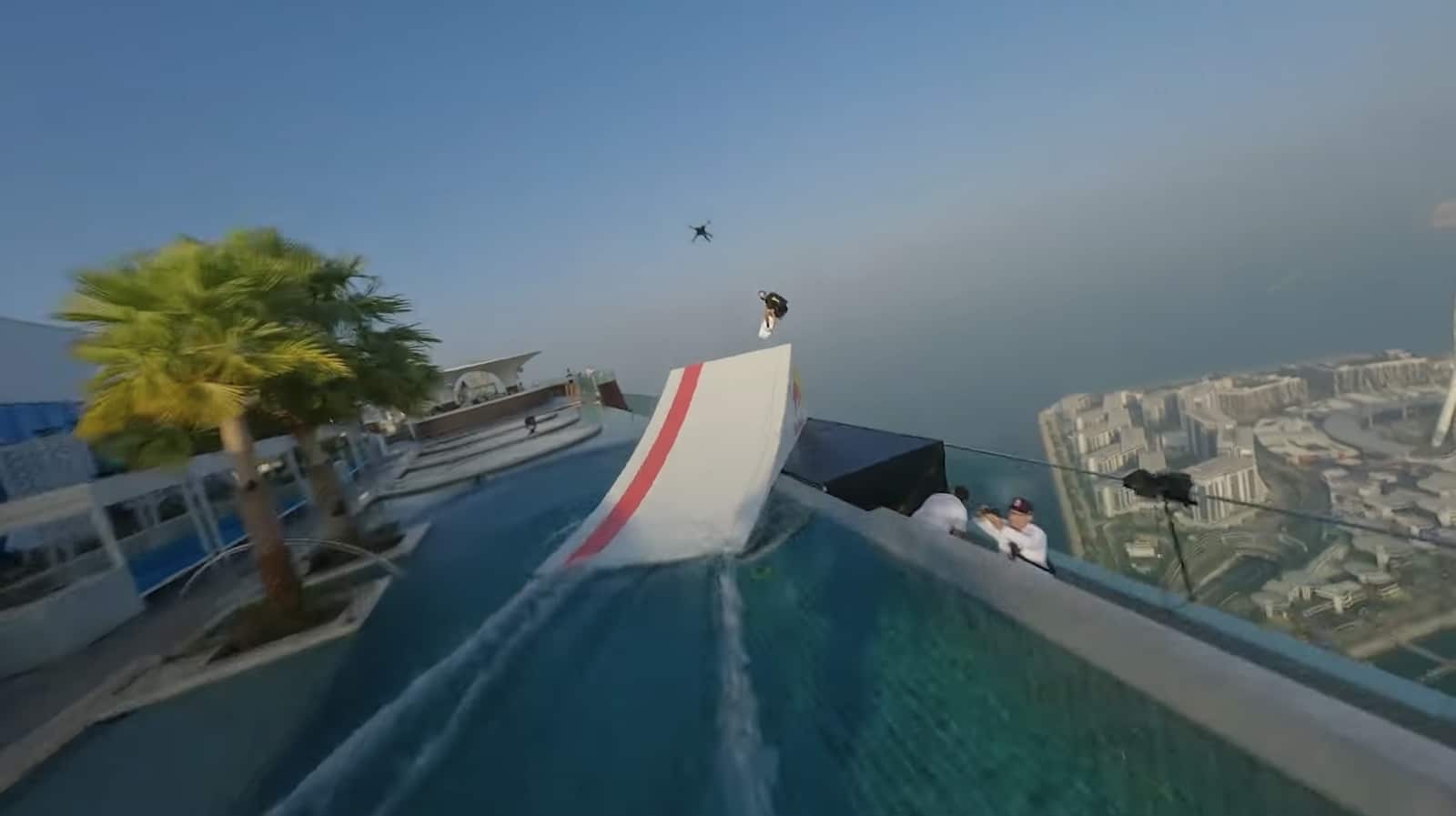Brian Grubb's 77-story BASE jump from the Dubai resort rooftop.