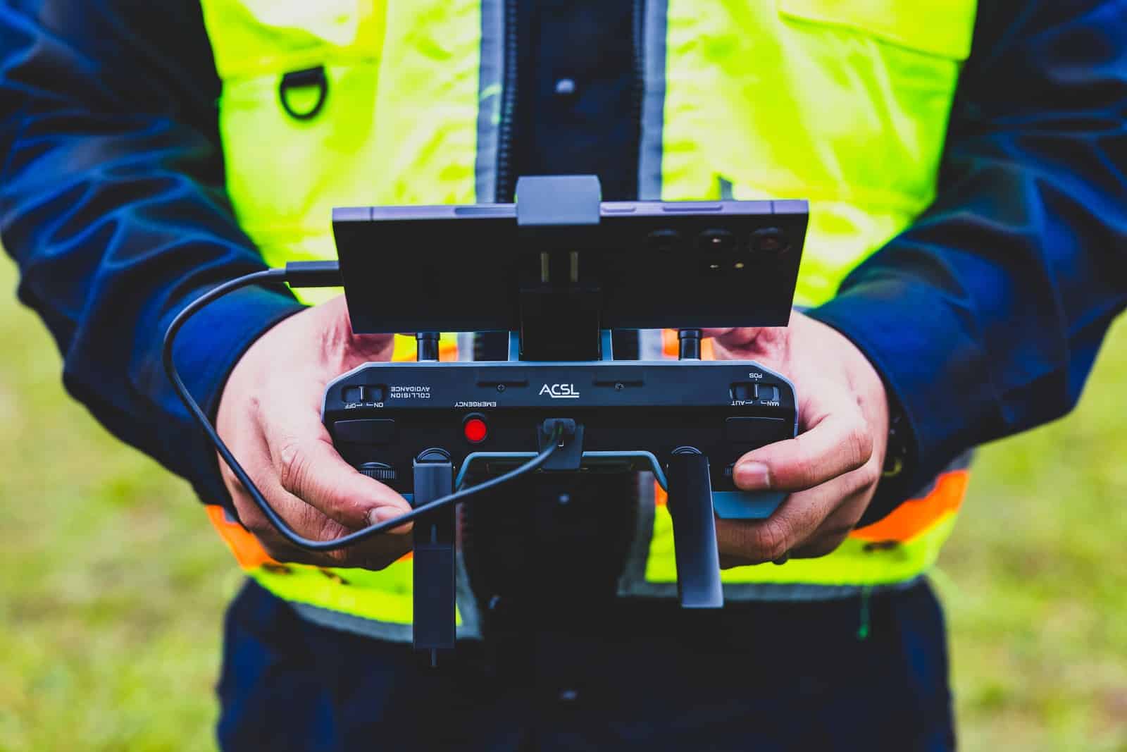 SOTEN drone by ACSL, available with an optional inspection kit.
