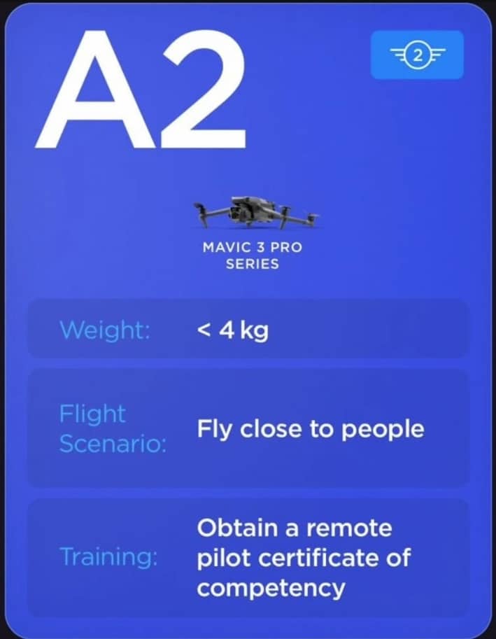 C1 label requirements allowing DJI Air 2S flights in Open subcategory A1.