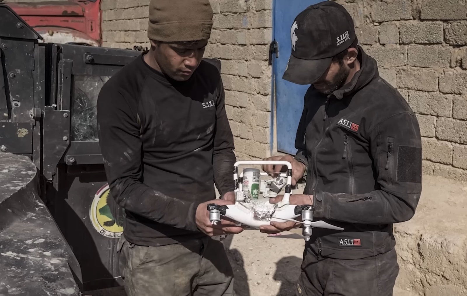 Modified commercial quadcopter of the type insurgents adapted for attacks in Mosul.