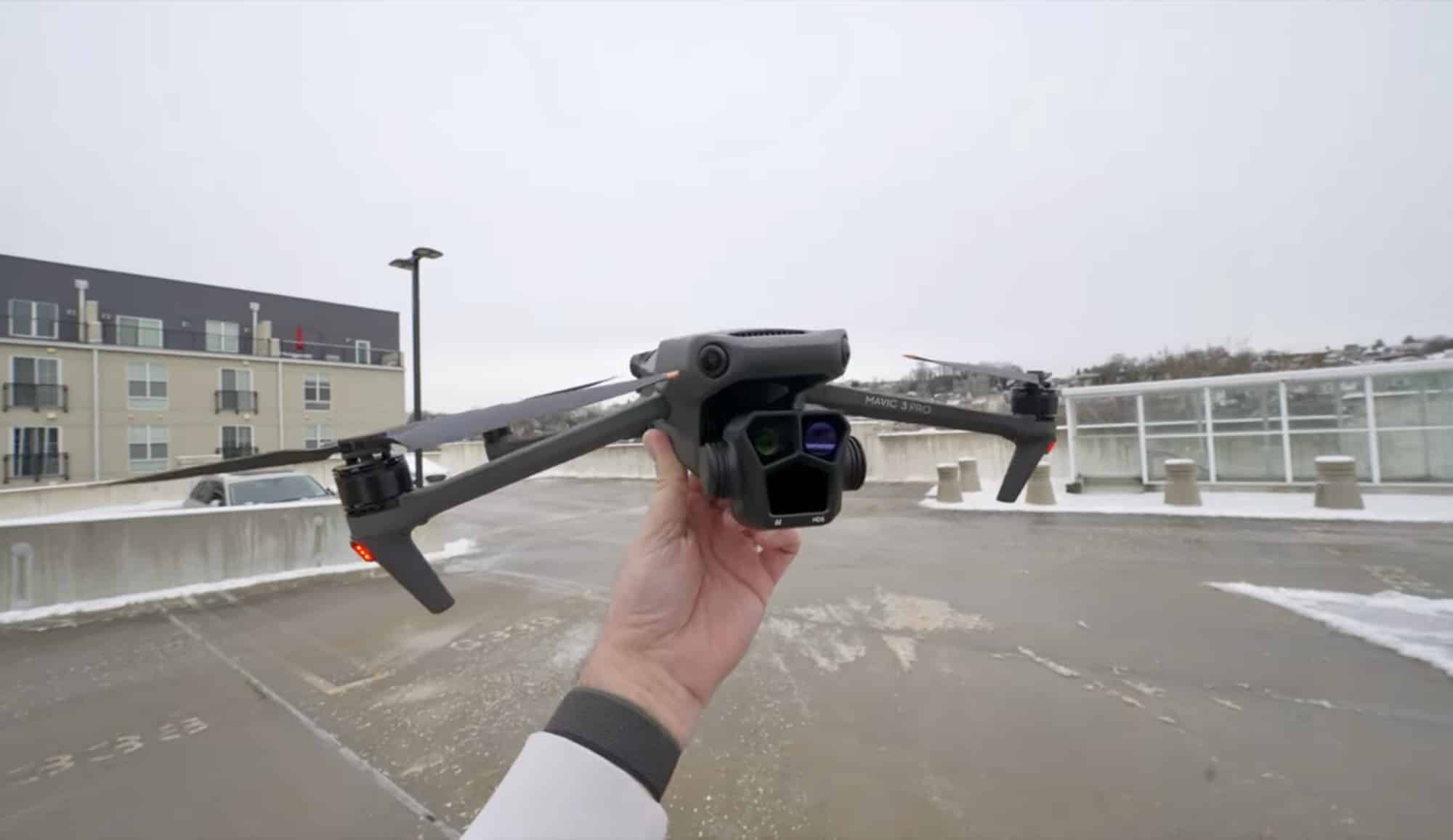 The wrecked DJI Mavic 3 Pro that fell from the sky after an ESC error.