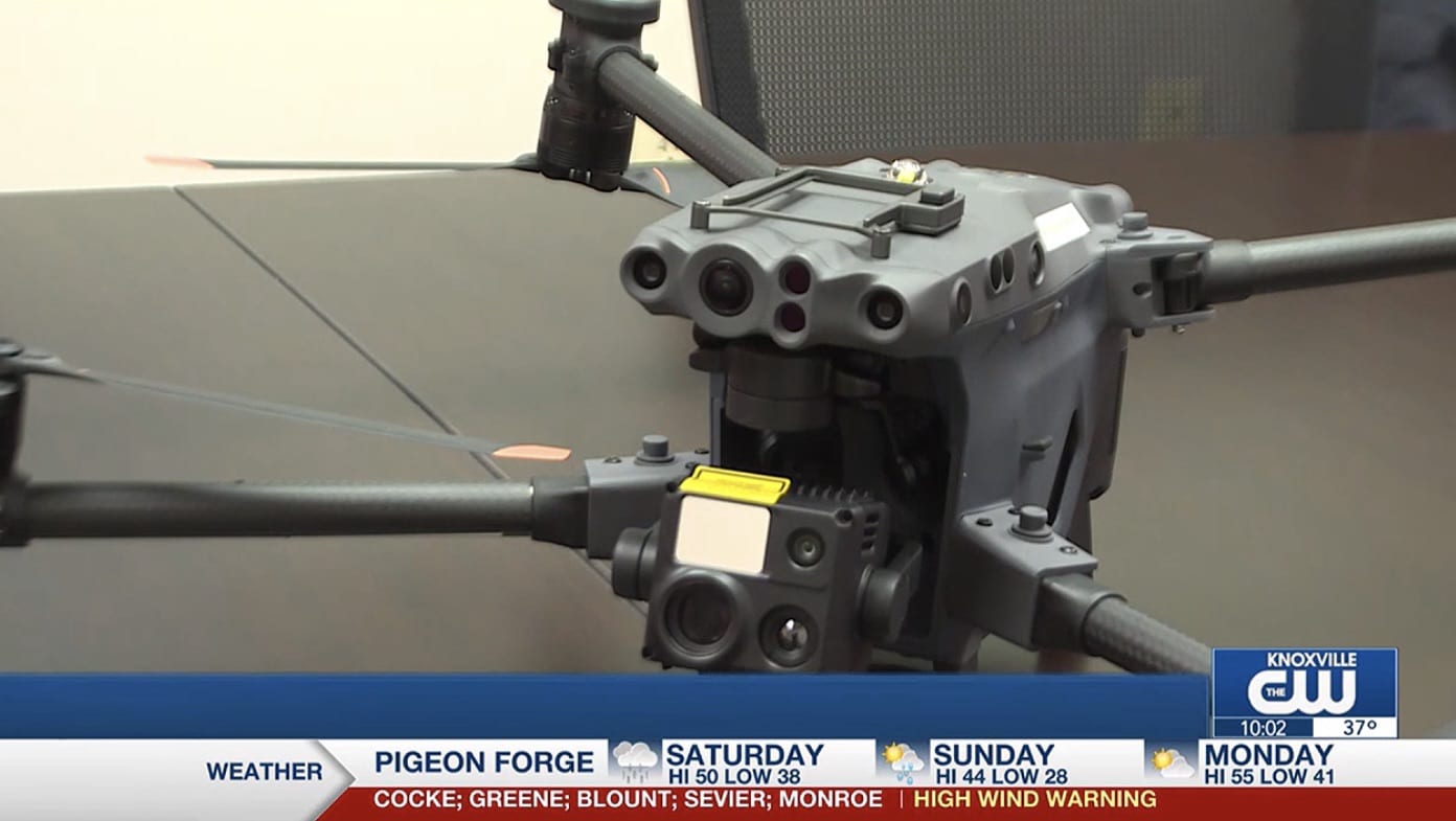 Morristown Police Department thermal drone flown over the Parks-Belk fire by Zach Jones.