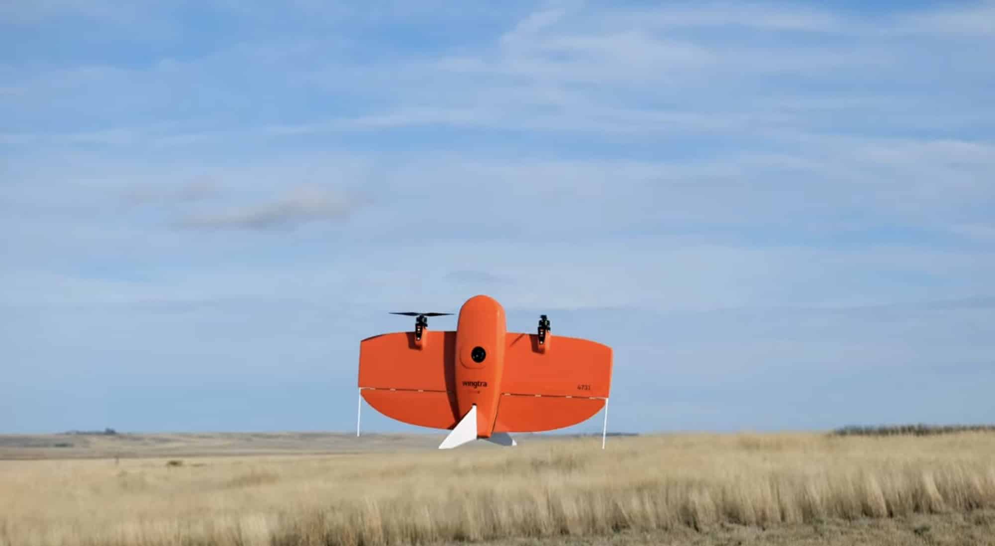 Fixed-wing and quadcopter drones that TrackSense supports for long rail mapping flights.