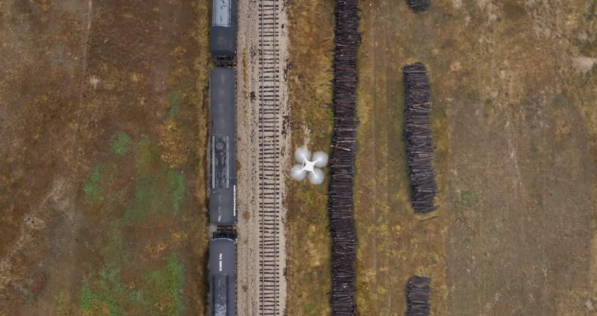 Long stretch of track that visual line of sight rules keep drones from inspecting end to end.