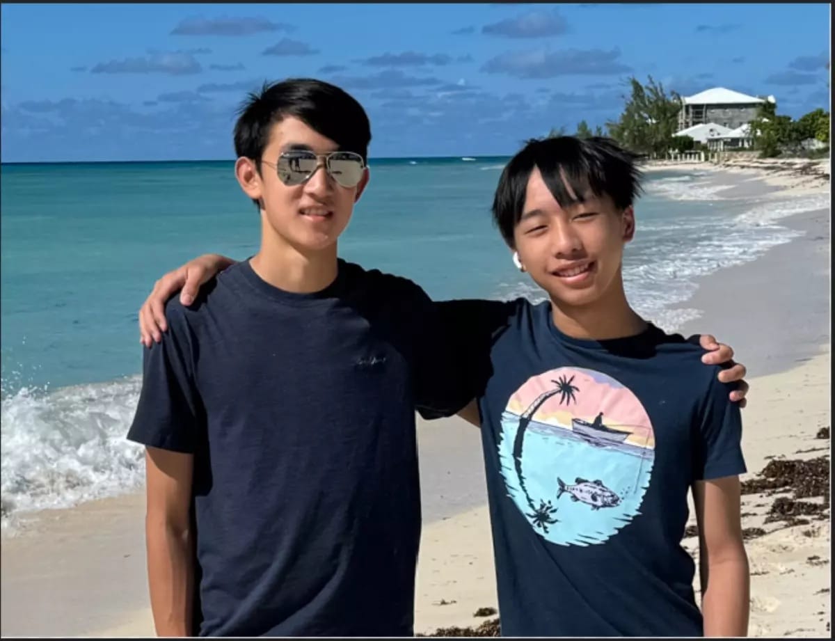 Austin Zhang and Albert Li, winners of the 2023 STEM-ED National Drone Coding Competition.