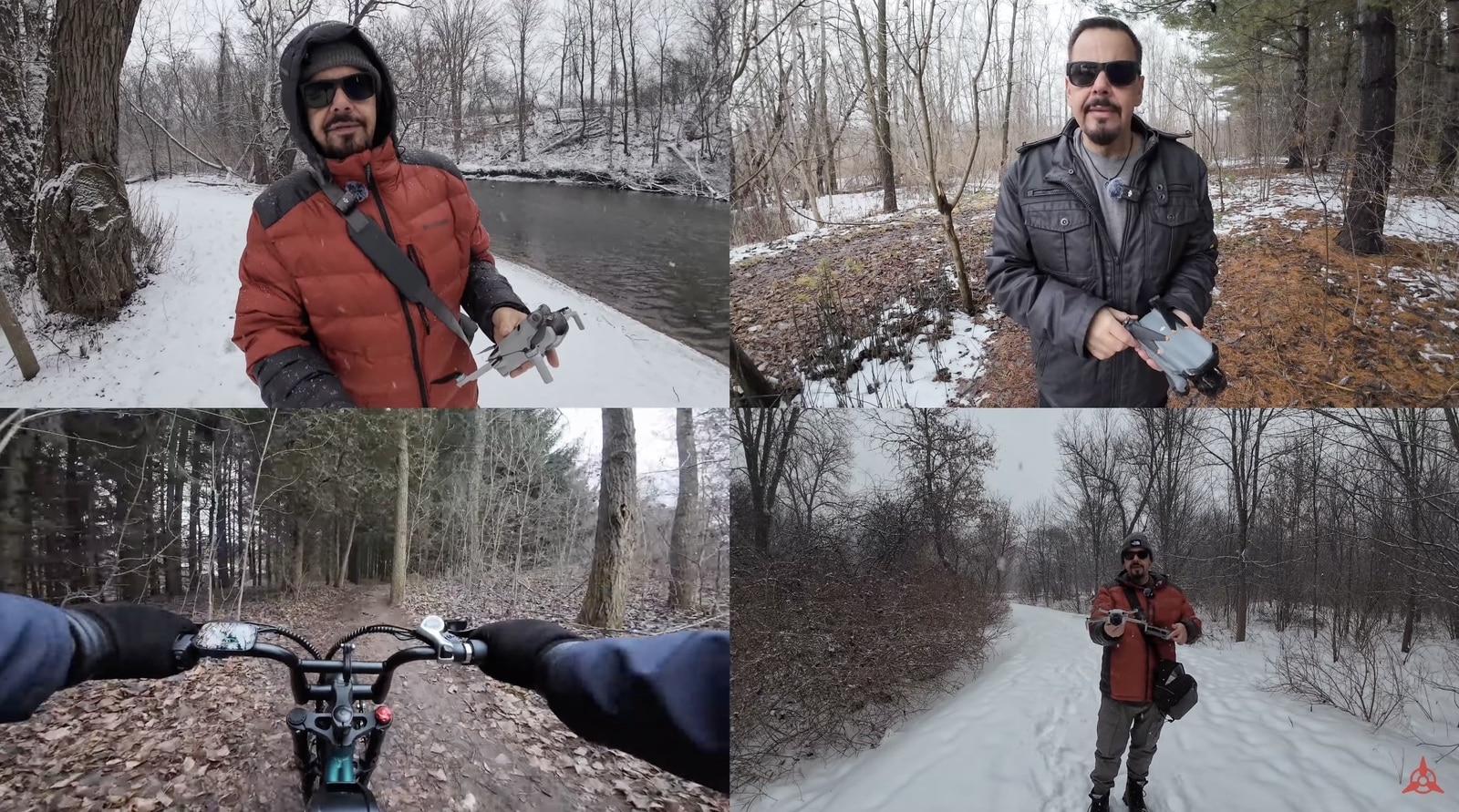 The DJI Mini 4 Pro lifting off, the moment the Bluetooth audio started cutting out.