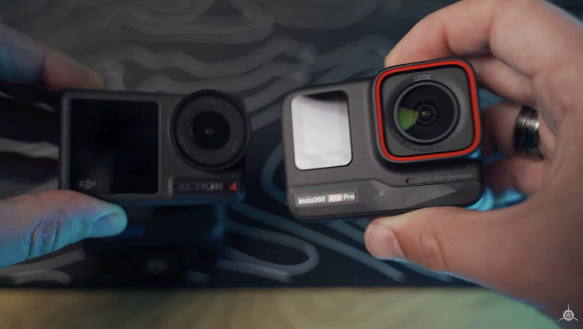 The Insta360 Ace Pro action camera with its flip-out screen and magnetic mount.