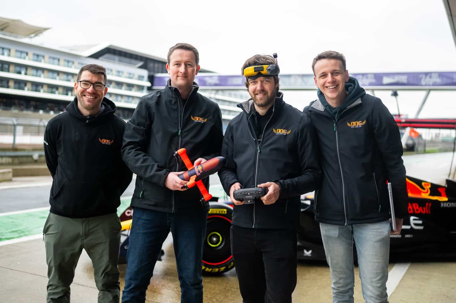 Silverstone Circuit during the Dutch Drone Gods and Red Bull Racing filming project.