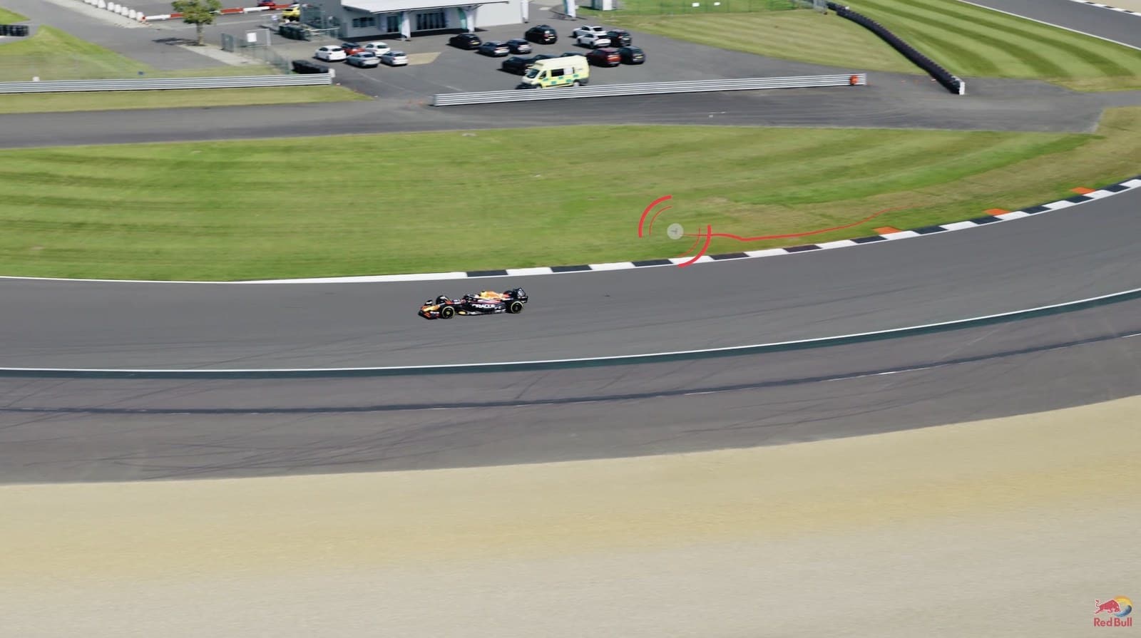 Aerial filming rig developed for high-speed motorsport coverage at Silverstone.