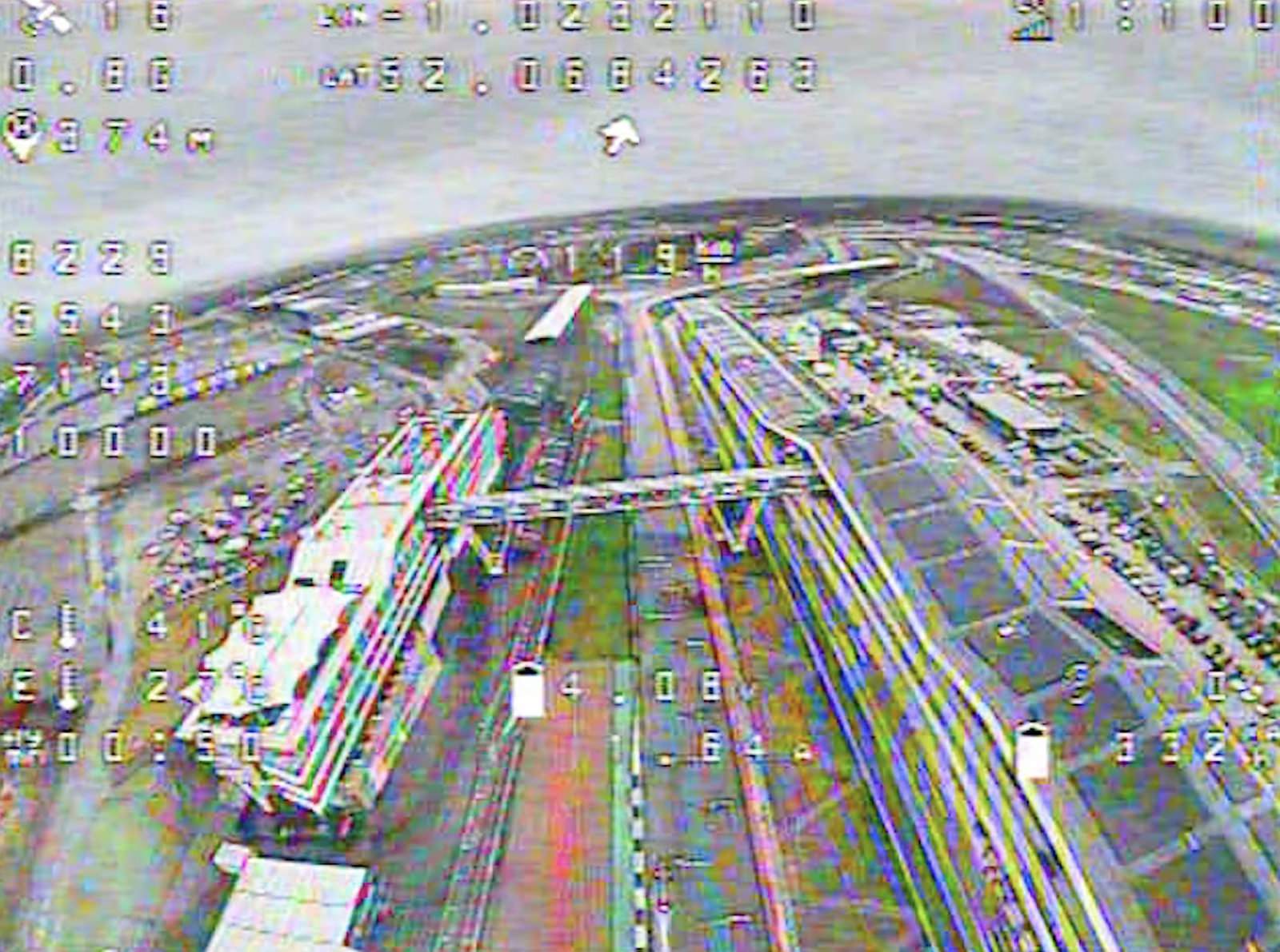 The custom chase drone photographed during the Formula 1 filming project.