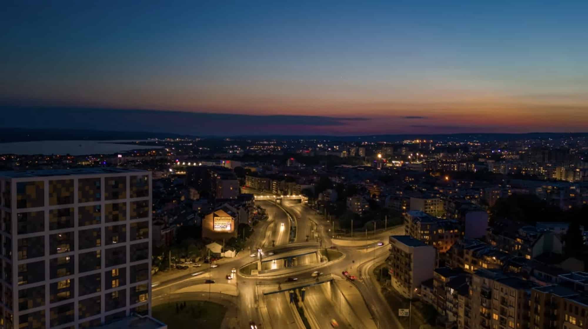 The sub-250-gram DJI Mini 4 Pro used for a city hyperlapse.