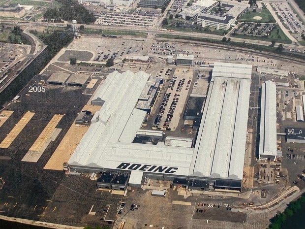 Boeing's Ridley Park plant in Pennsylvania, where 4,000 workers build Chinook helicopters.