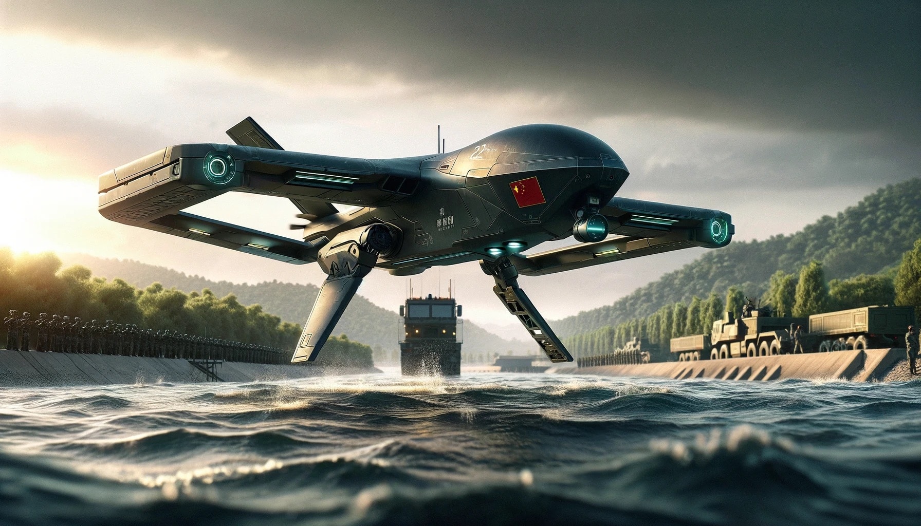 Illustration of a military UAV representing the PLA's planned special operations drones.