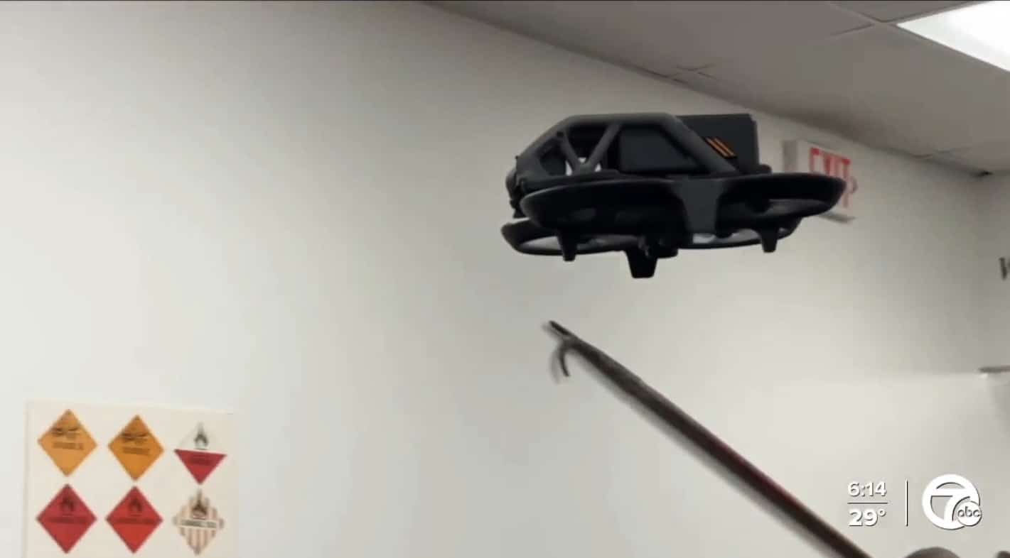 The DJI Avata, which Warren firefighters can fly inside structures.