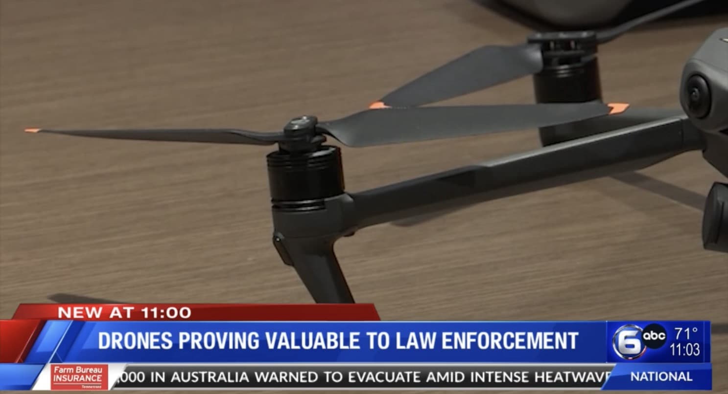 Roane County Sheriff's Office deputy operating the agency's search and rescue drone.