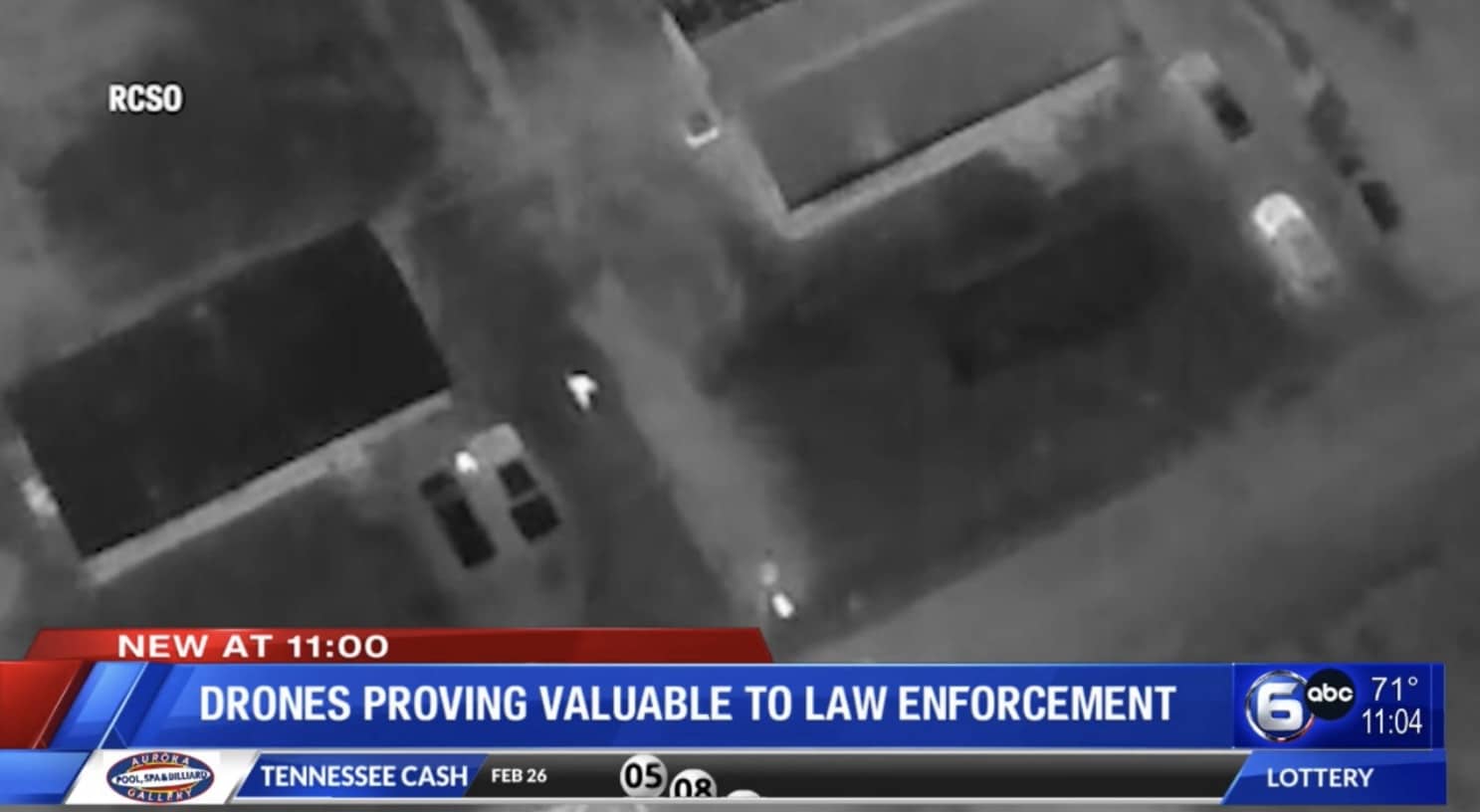 The vacant lot and steep embankment where the drone found the missing woman.
