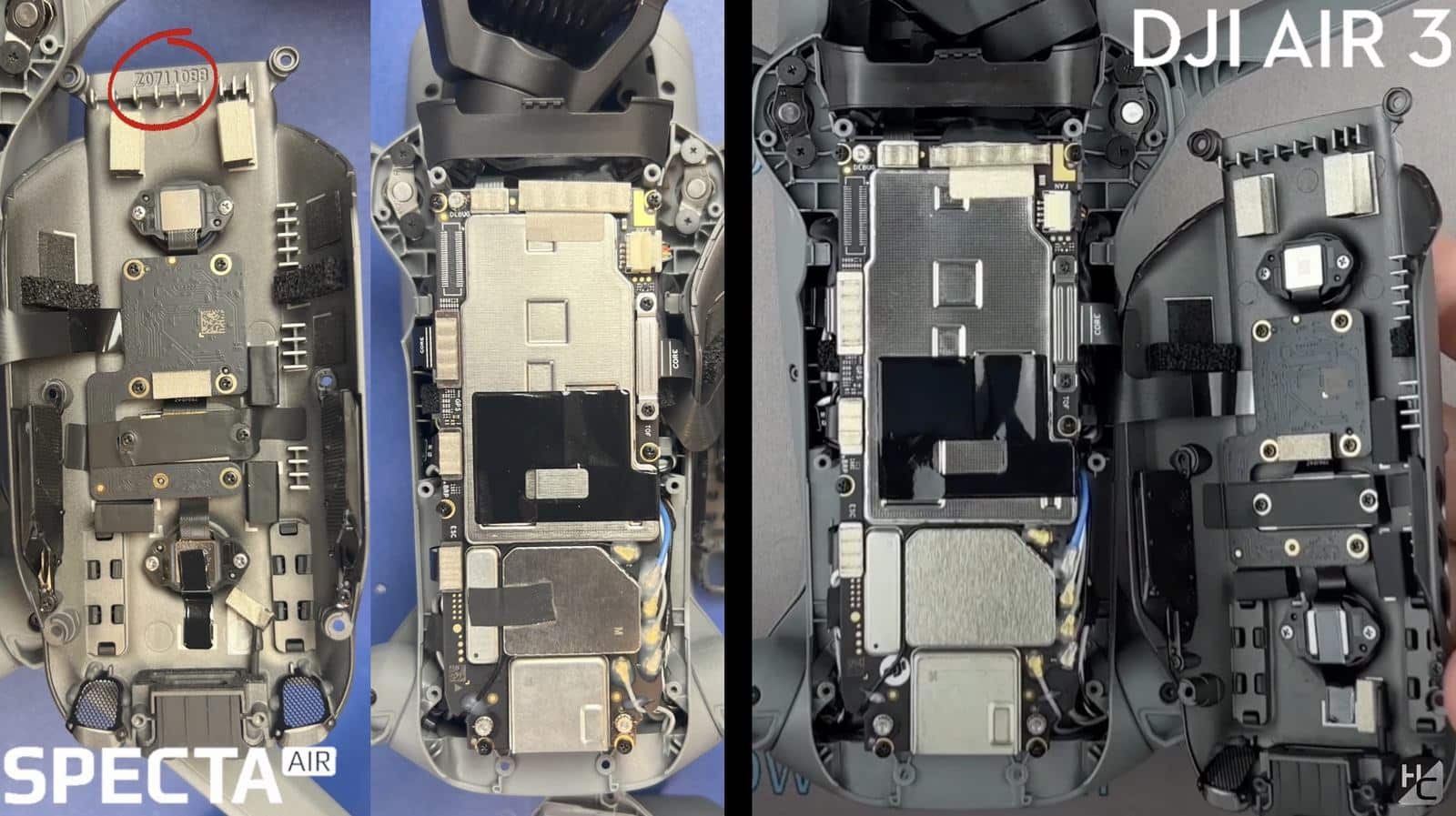 Battery bay of the Cogito Specta Air, whose packs will not work in a DJI Air 3.