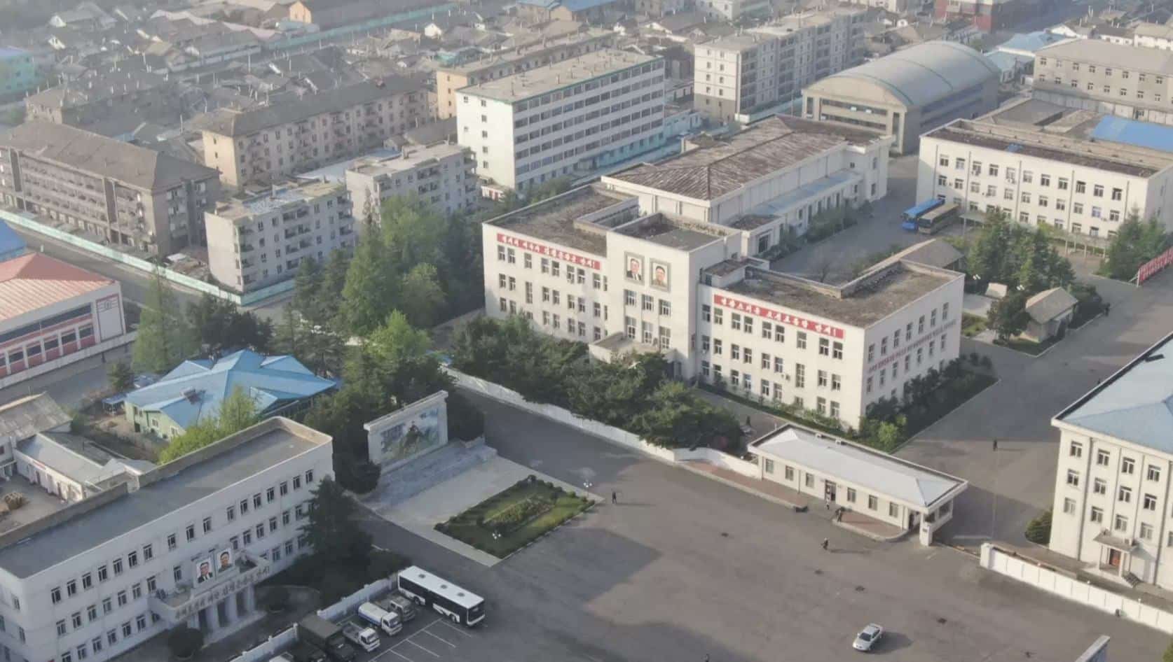 Aerial view across the China border into North Korea captured by Reddit user XiaoHao2.