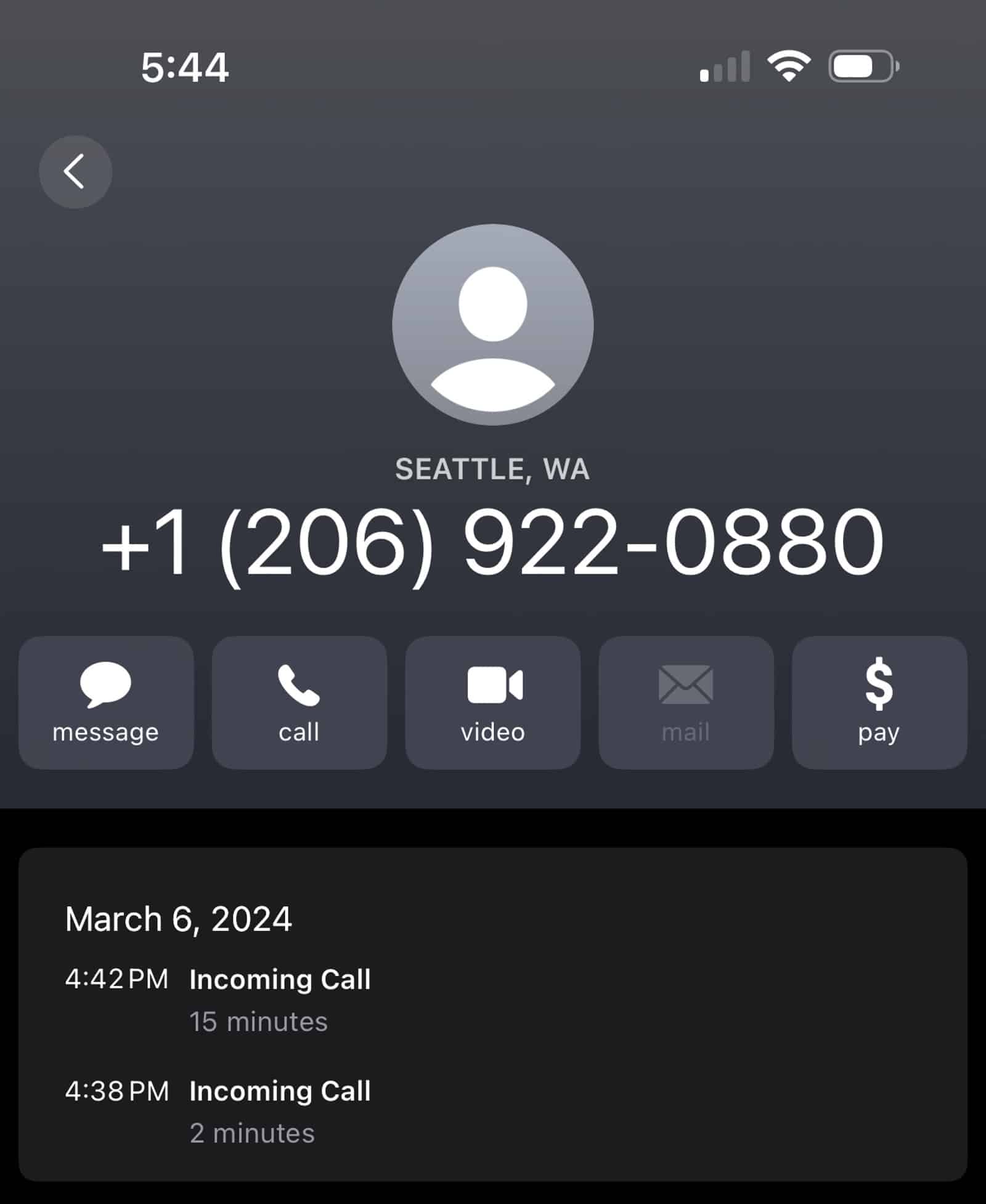 Screenshot of a second logged March 6 call, including Amazon supervisor JC.