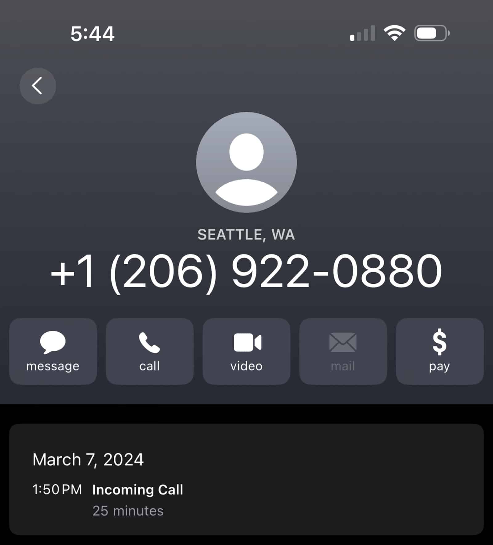 Screenshot of the March 7 call log when Amazon suggested rebuying at full price.