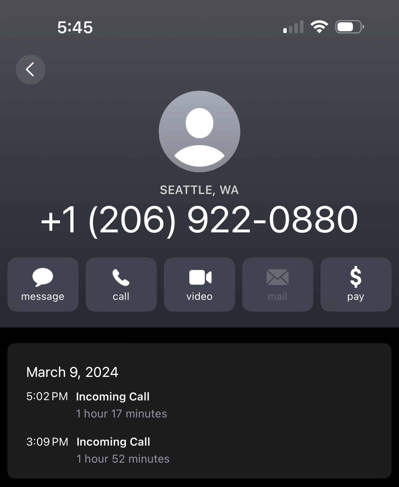 Screenshot of the March 9 call log covering calls with Shellie and supervisor Warren.
