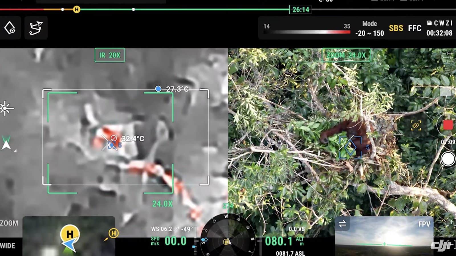 Orangutan Foundation International fieldwork shown in the DJI project video.