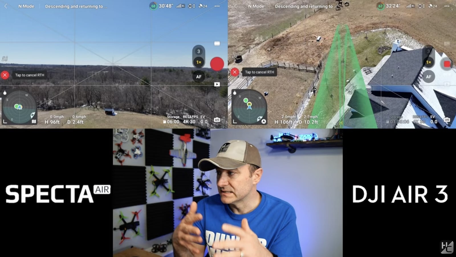 DJI Air 3 and Cogito Specta Air side by side for the endurance test.