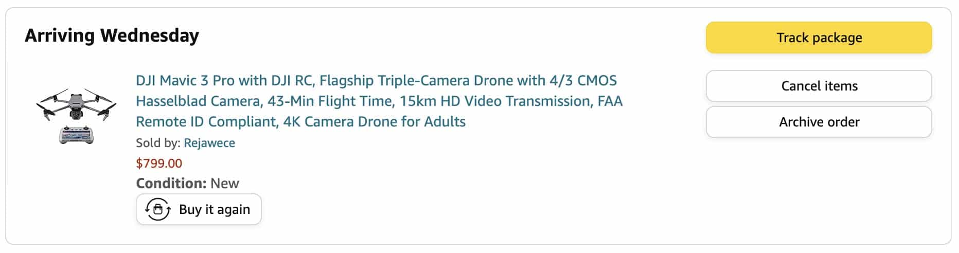 Lead image from DroneXL's March 4 report on the $799 Mavic 3 Pro Amazon deal.