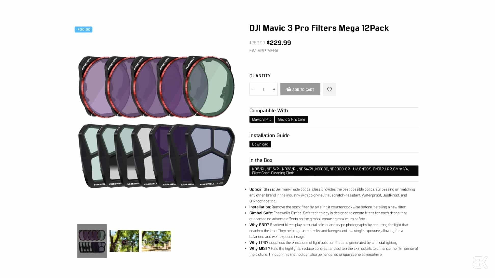 Freewell's 12-filter pack, which Billy Kyle calls cumbersome next to buying singles.