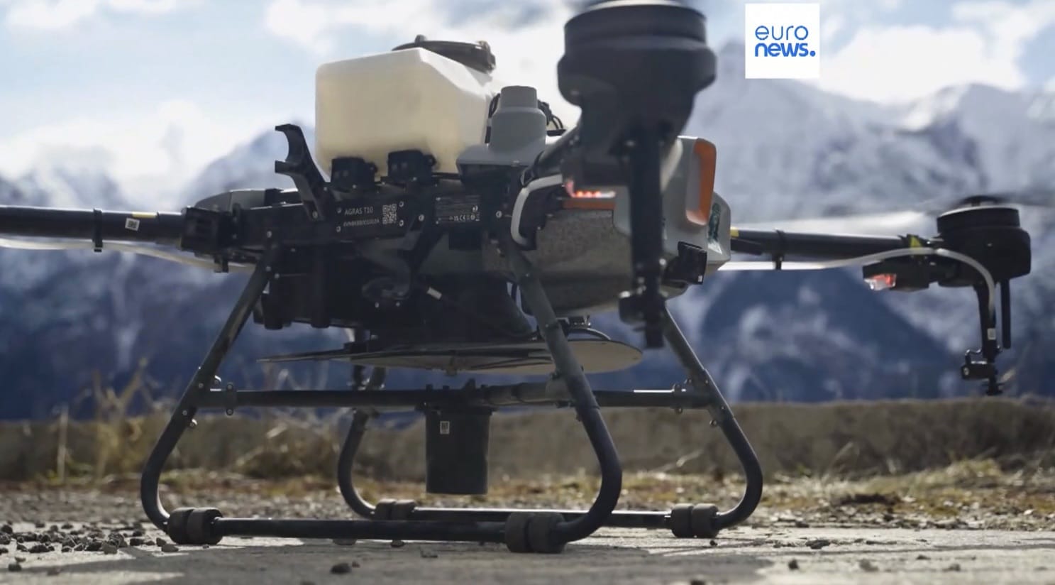 Seed-spreading drone at work in the Tyrol reforestation project.