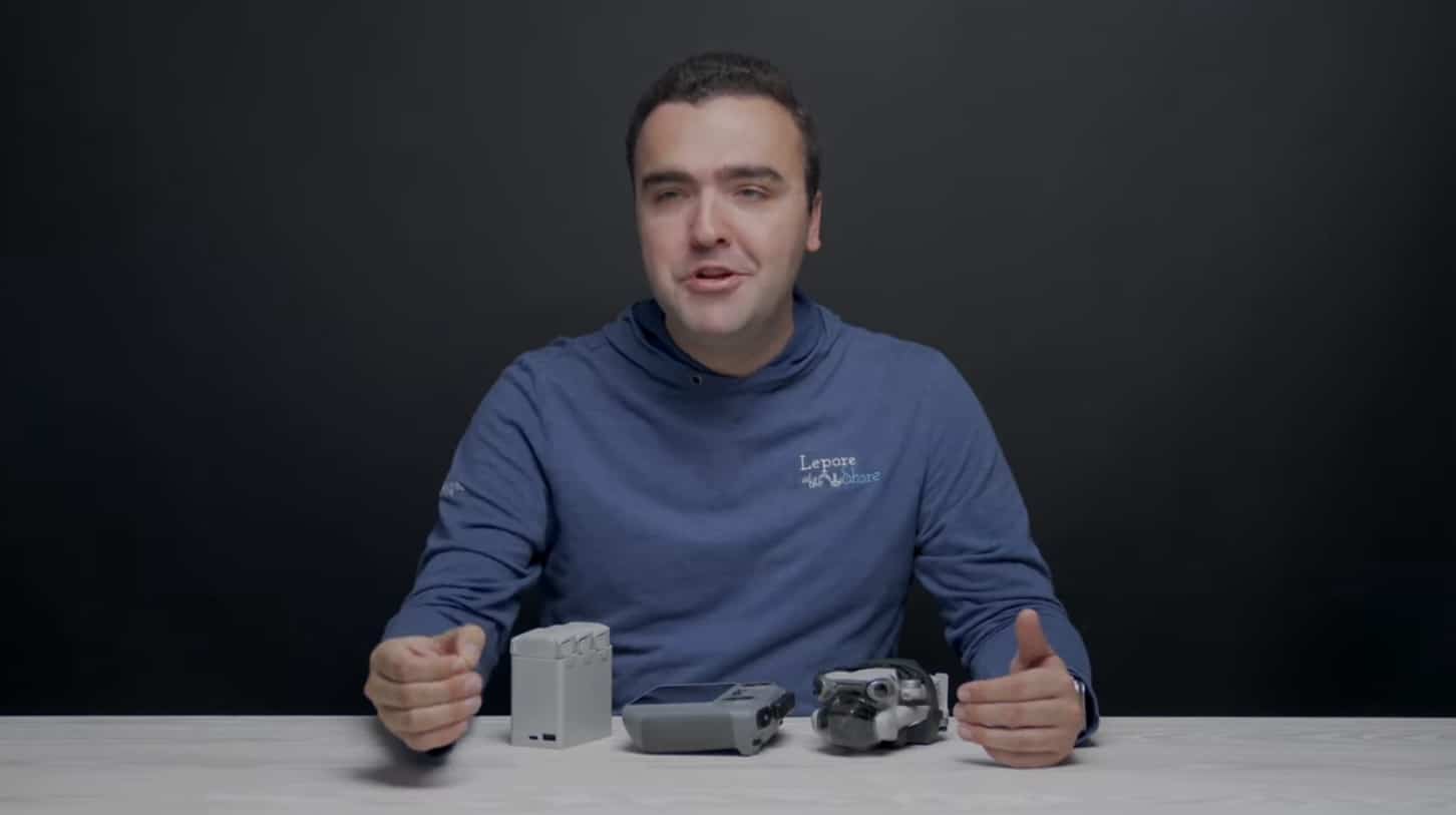 DJI Mini 4 Pro pictured during the size comparison with the Phantom 4 Pro.