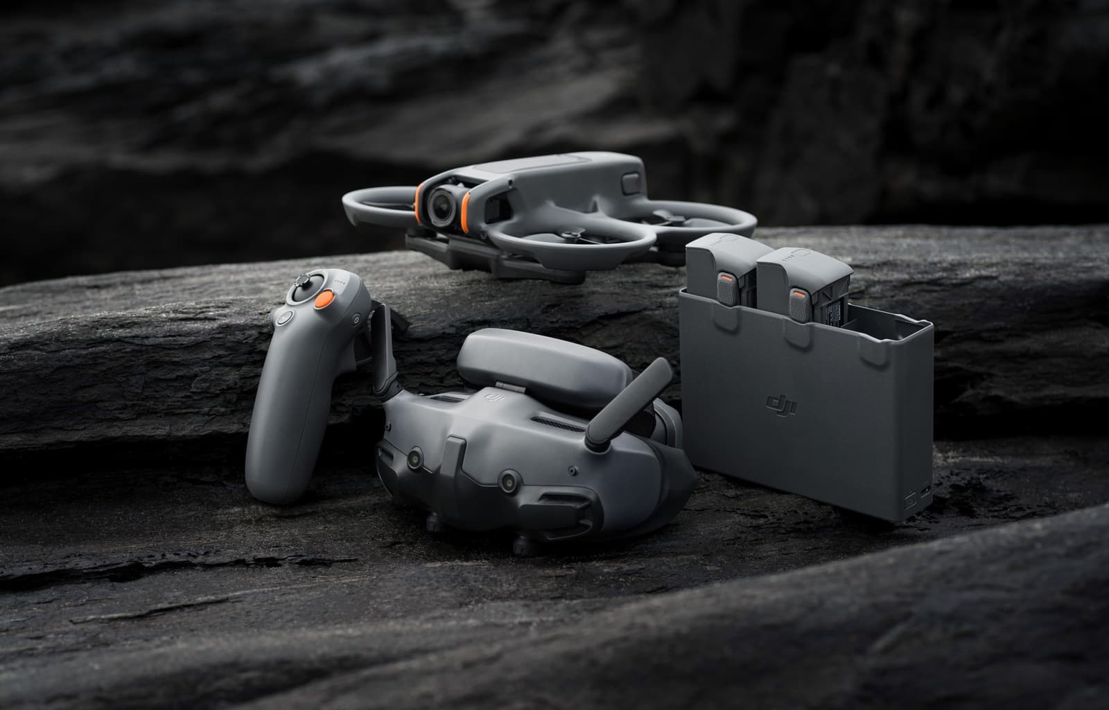 DJI Avata 2 with the Goggles 3, RC Motion 3 and two-way battery charging hub.
