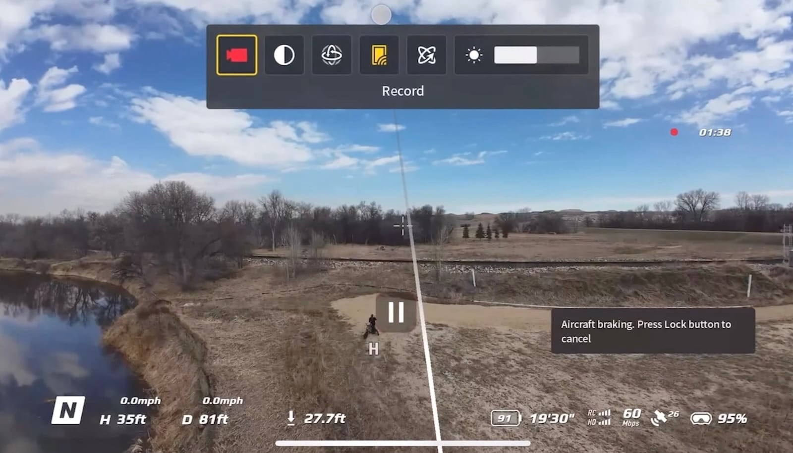 Goggles 3 view of the DJI Fly app menu on the Avata 2.