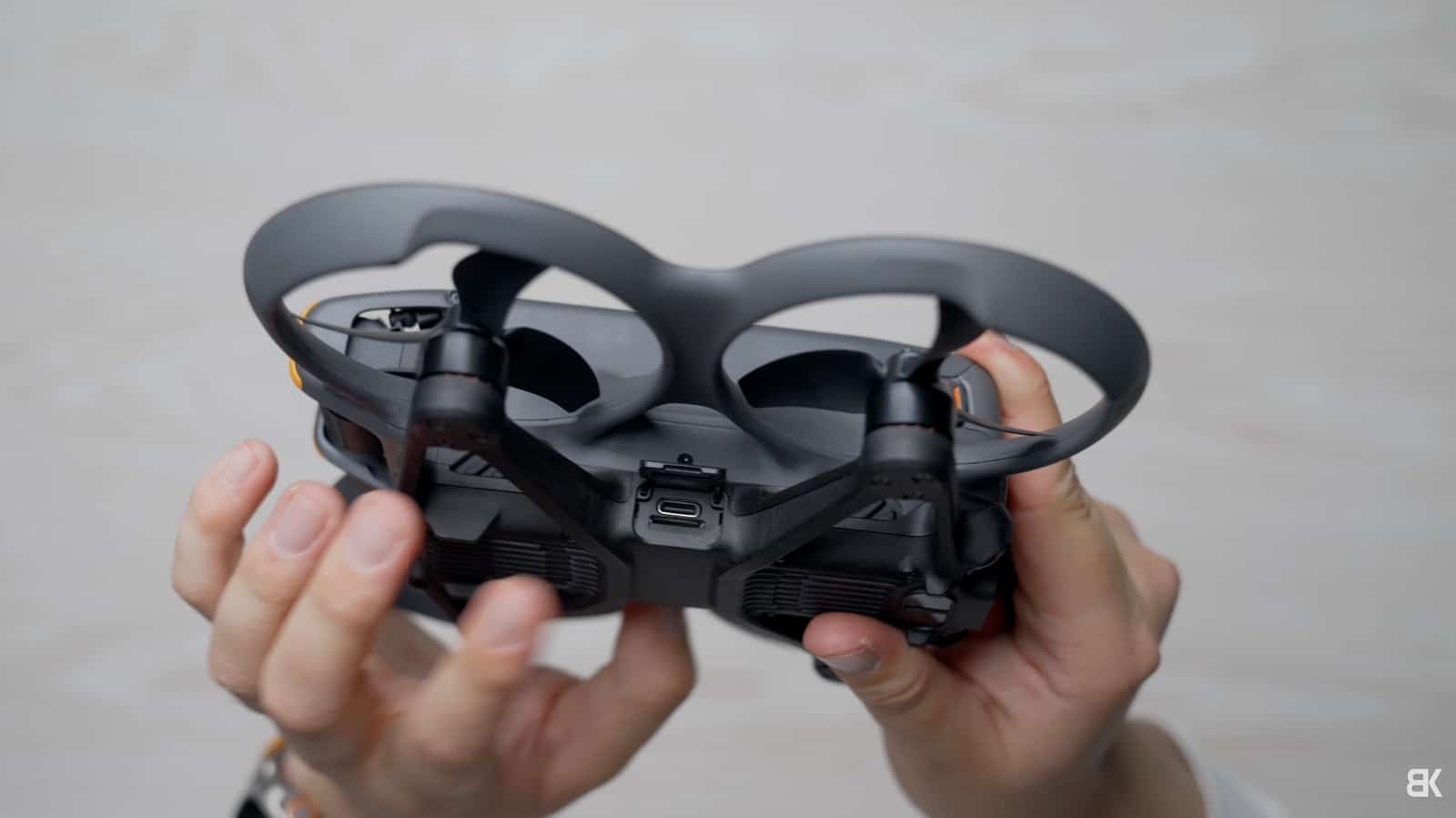 Vision positioning sensors tucked under the Avata 2 to hold its hover.